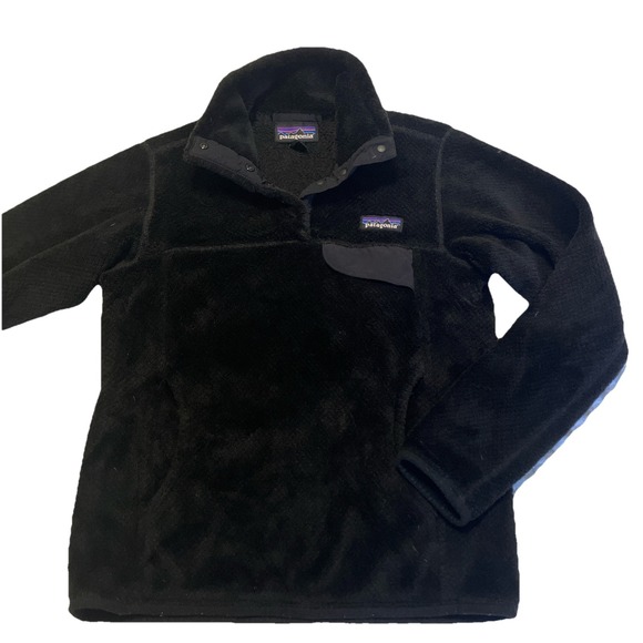 Patagonia Re‎ Tool Jacket Womens XXS Black Polartec Sherpa Fleece Sweater - Picture 1 of 7